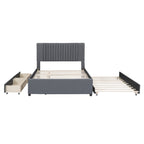 Upholstered Platform Bed with 2 Storage Drawers