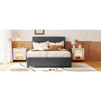 Upholstered Platform Bed with 2 Storage Drawers