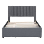 Upholstered Platform Bed with 2 Storage Drawers