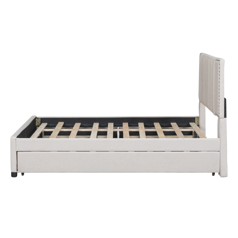 Upholstered Platform Bed with 2 Storage Drawers
