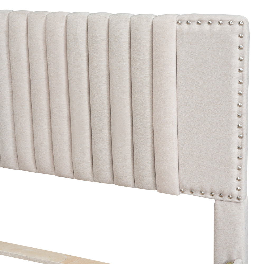 Upholstered Platform Bed with 2 Storage Drawers