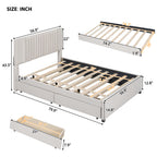 Upholstered Platform Bed with 2 Storage Drawers