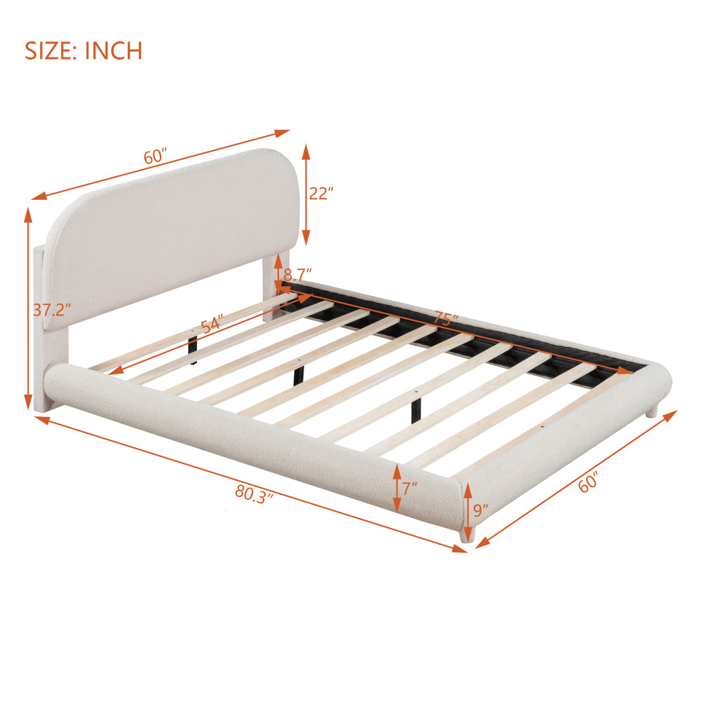 Teddy Fleece Upholstered Platform Bed