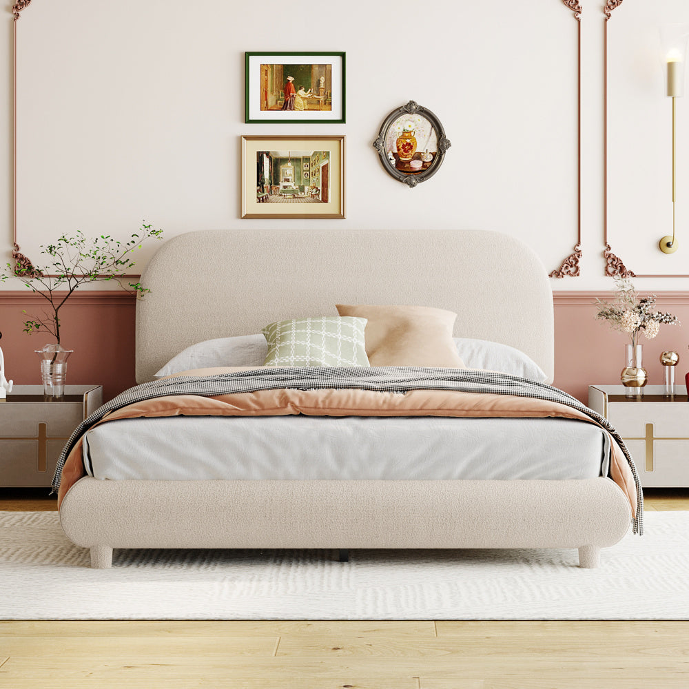 Teddy Fleece Upholstered Platform Bed