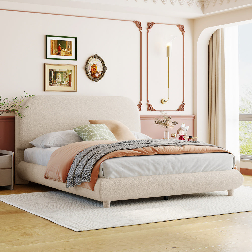 Teddy Fleece Upholstered Platform Bed