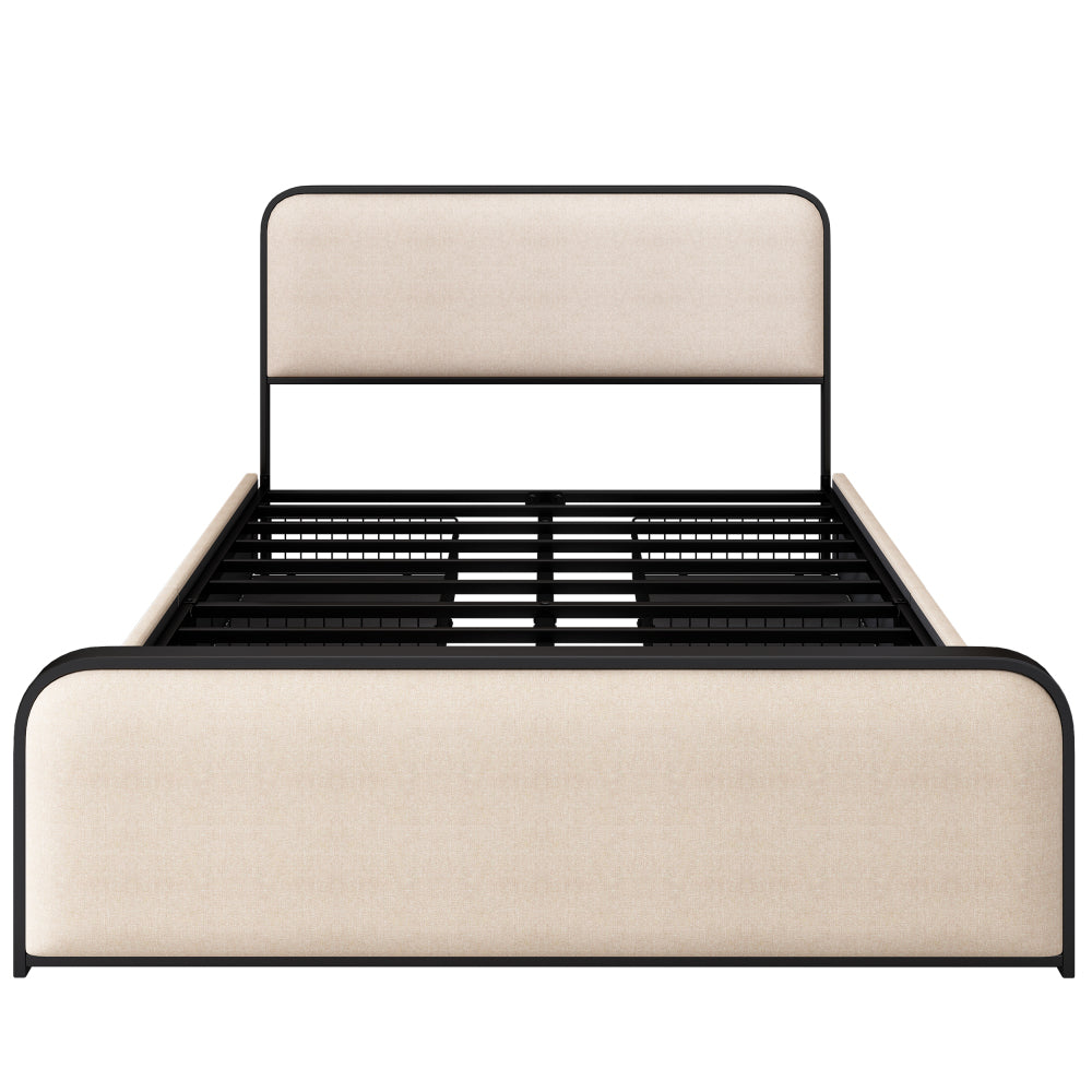 Upholstered Platform Bed with 4 Storage Drawers