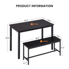 43.3" Industrial Dining Table Set for 4