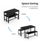 43.3" Industrial Dining Table Set for 4