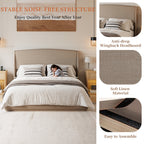 Linen Upholstered Platform Bed