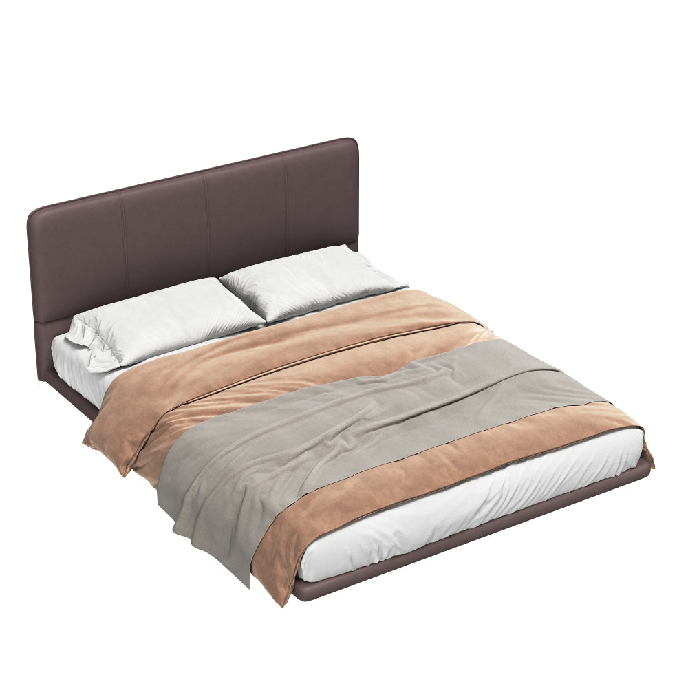 Floating PU Leather Platform Bed