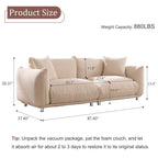 87.4" Sherpa Cloud 3-Seater Loveseat Sofa