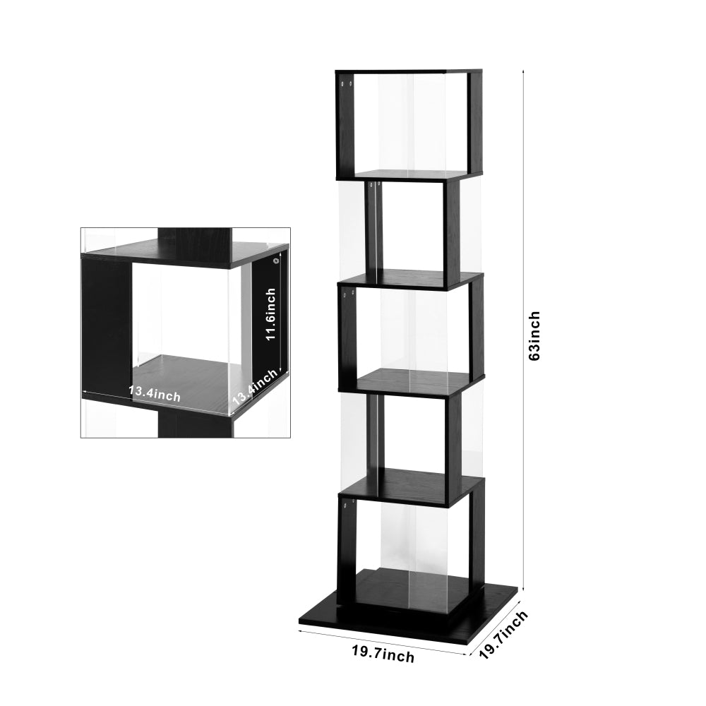 360° Rotating Bookshelf with Acrylic Plate