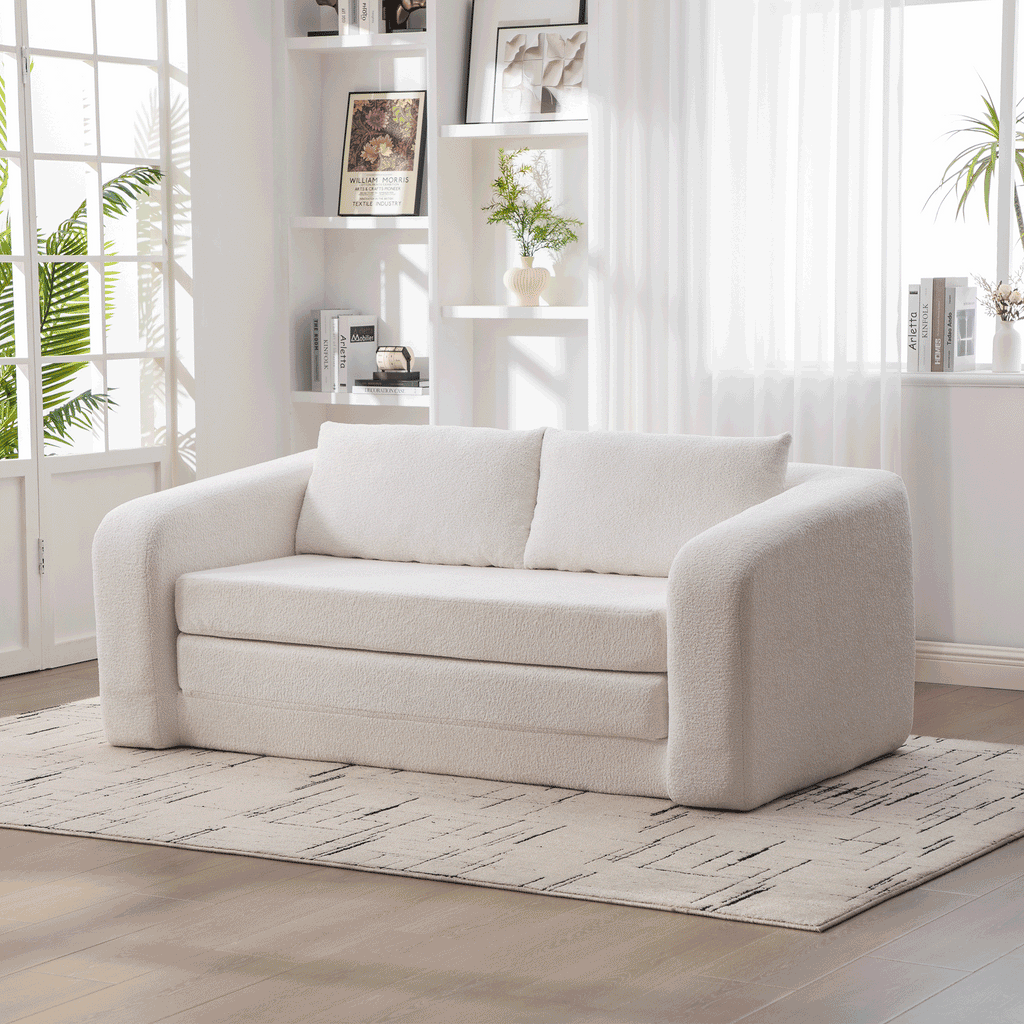 71" 2-in-1 Pull Out Foldable Loveseat Sofa Bed