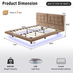 PU Leather Floating Platform Bed