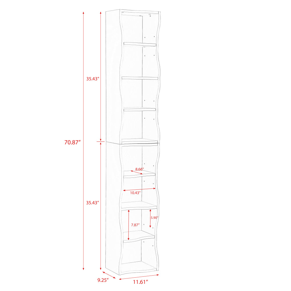 8-layer adjustable shelf ultra-thin bookshelf