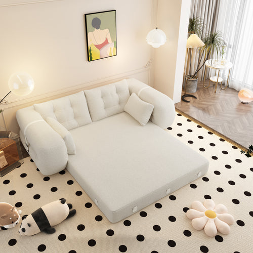 78.7" 3-in-1 Foldable Floor Sofa Bed