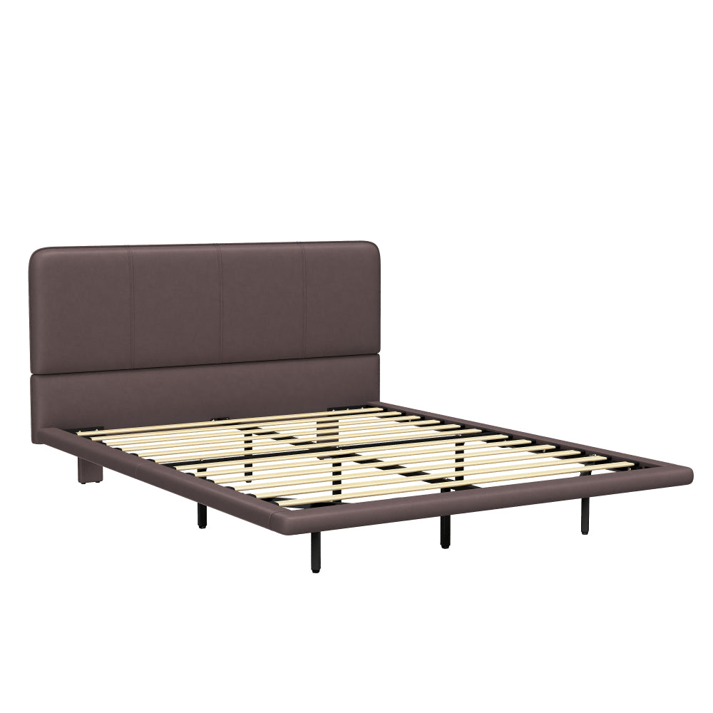 Floating PU Leather Platform Bed