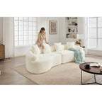 110" Curved Boneless Sectional Sofa 4-Seat