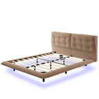 PU Leather Floating Platform Bed