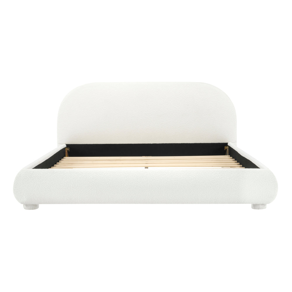 Boucle Upholstered Platform Bed
