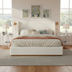 Luxury Wingback Platform Bed