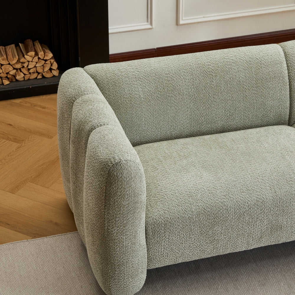 83" Modern Wave Design 3-Seat Boucle Sofa