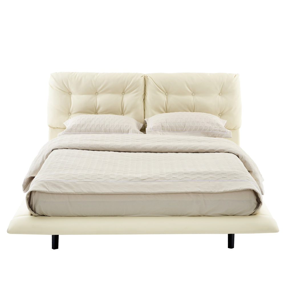 PU Leather Floating Platform Bed
