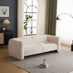 83" Modern Wave Design 3-Seat Boucle Sofa