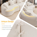 110" Curved Boneless Sectional Sofa 4-Seat