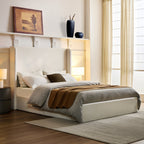 Upholstered Wingback Platform Bed