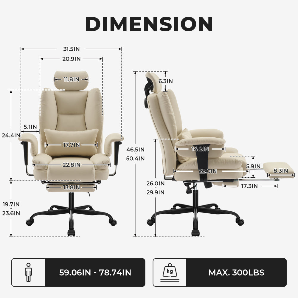 Ergonomic High-Back PU Leather Office Chair