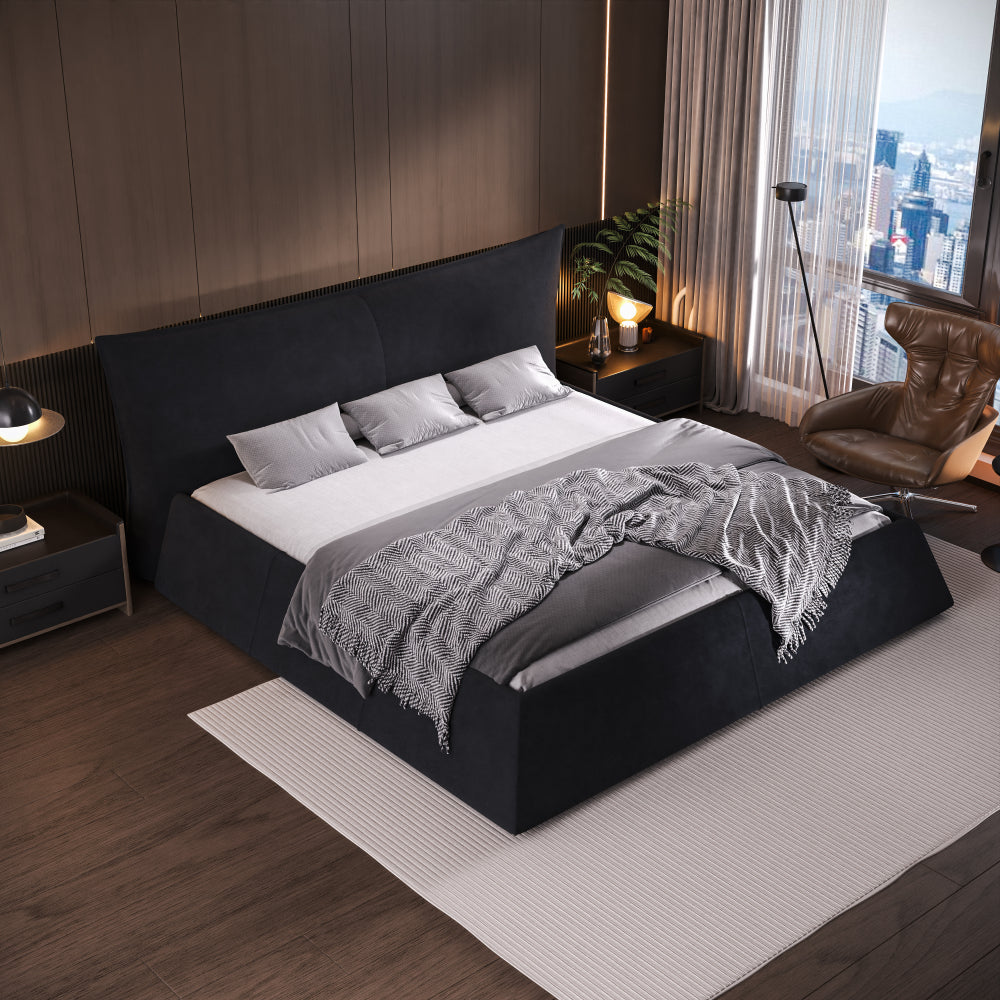 Velvet Upholstered Platform Bed