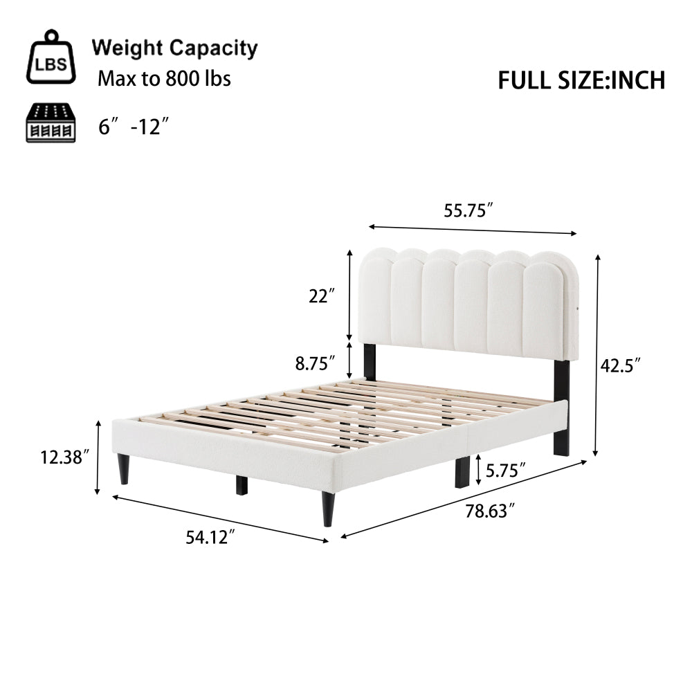 Boucle Platform Bed