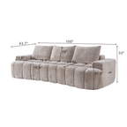 100" Extra Large Curved Front Sofa
