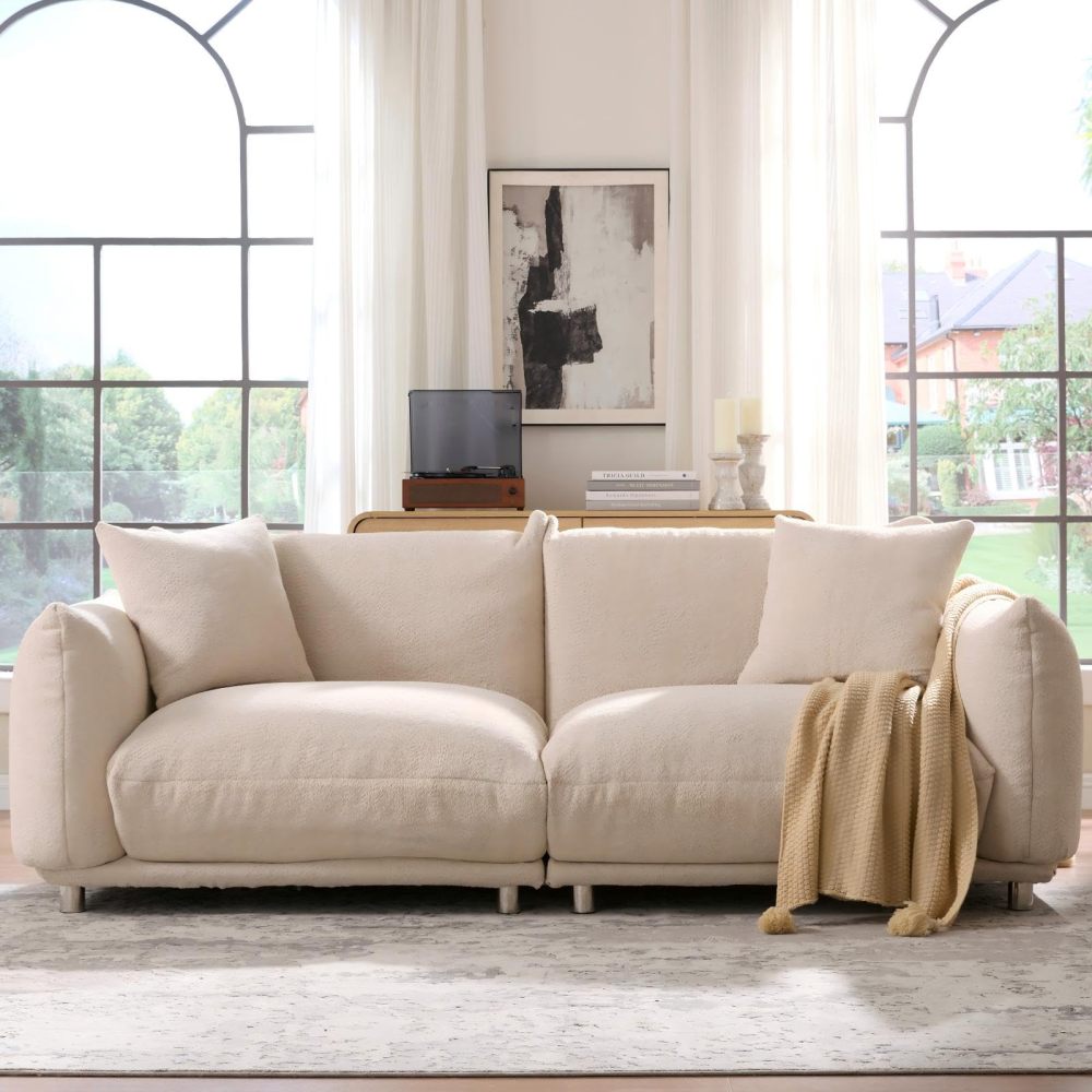 87.4" Sherpa Cloud 3-Seater Loveseat Sofa