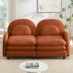 2-Seat Modular Teddy Fabric Cloud Sofa