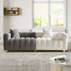 83.46" Modern Bubble Modular 3-Seat Velvet Sofa