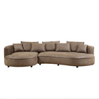 128.74" Modern Curved L-Shape Sectional Sofa
