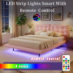PU Leather Floating Platform Bed