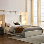 Upholstered Wingback Platform Bed