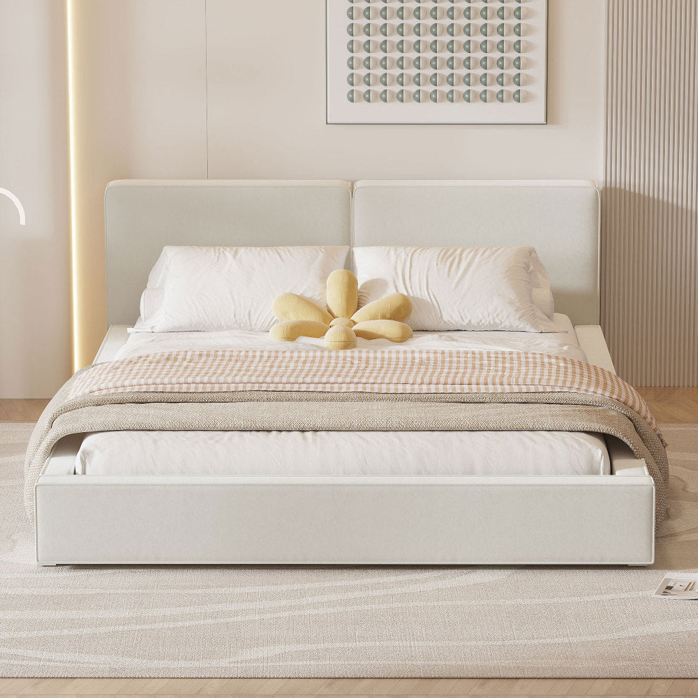 Velvet Upholstered Platform Bed