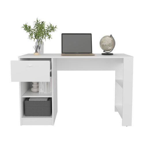 47" Modern Writing Desk with 1 Drawer + 4 Side
