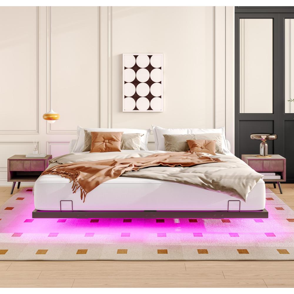 Floating Metal Platform Bed