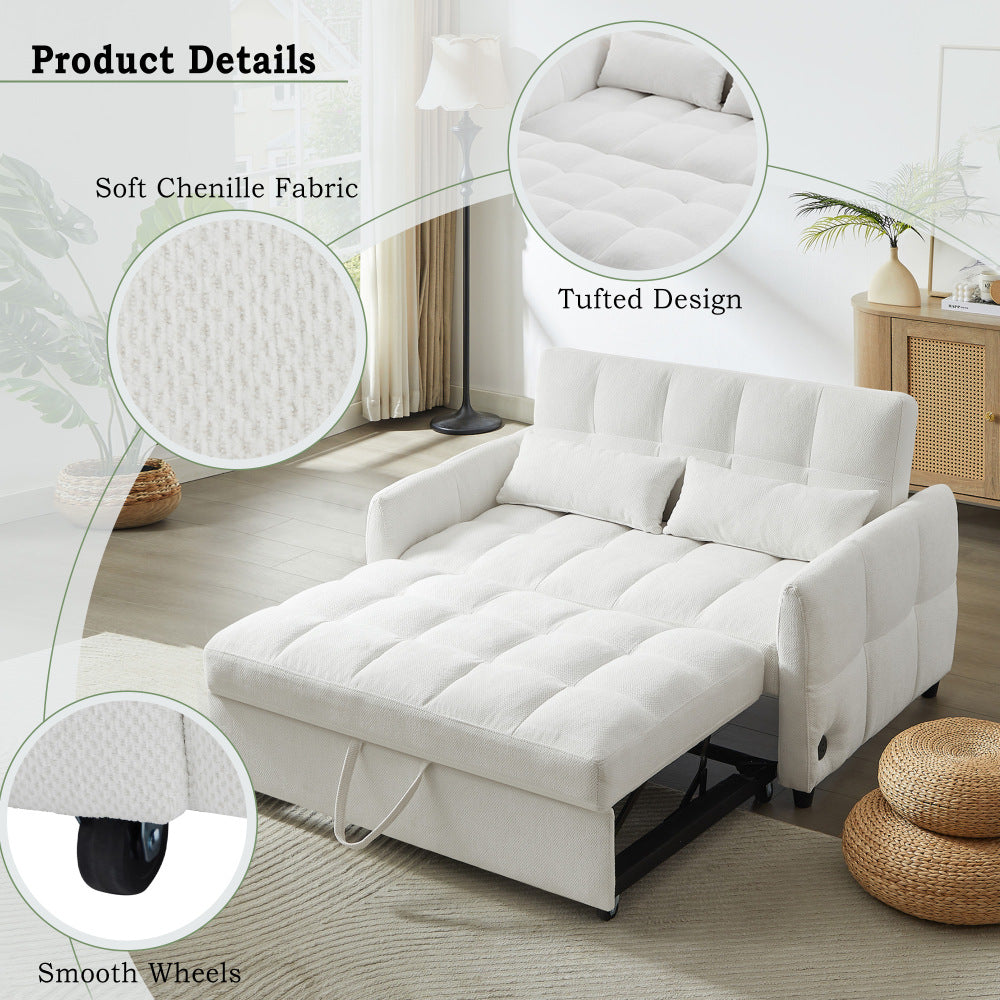 52.8" Loveseat Pull-Out Sleeper Sofa Bed