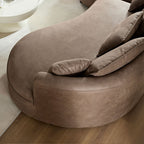 128.74" Modern Curved L-Shape Sectional Sofa
