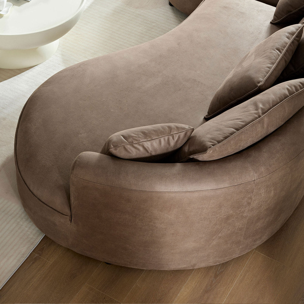 128.74" Modern Curved L-Shape Sectional Sofa