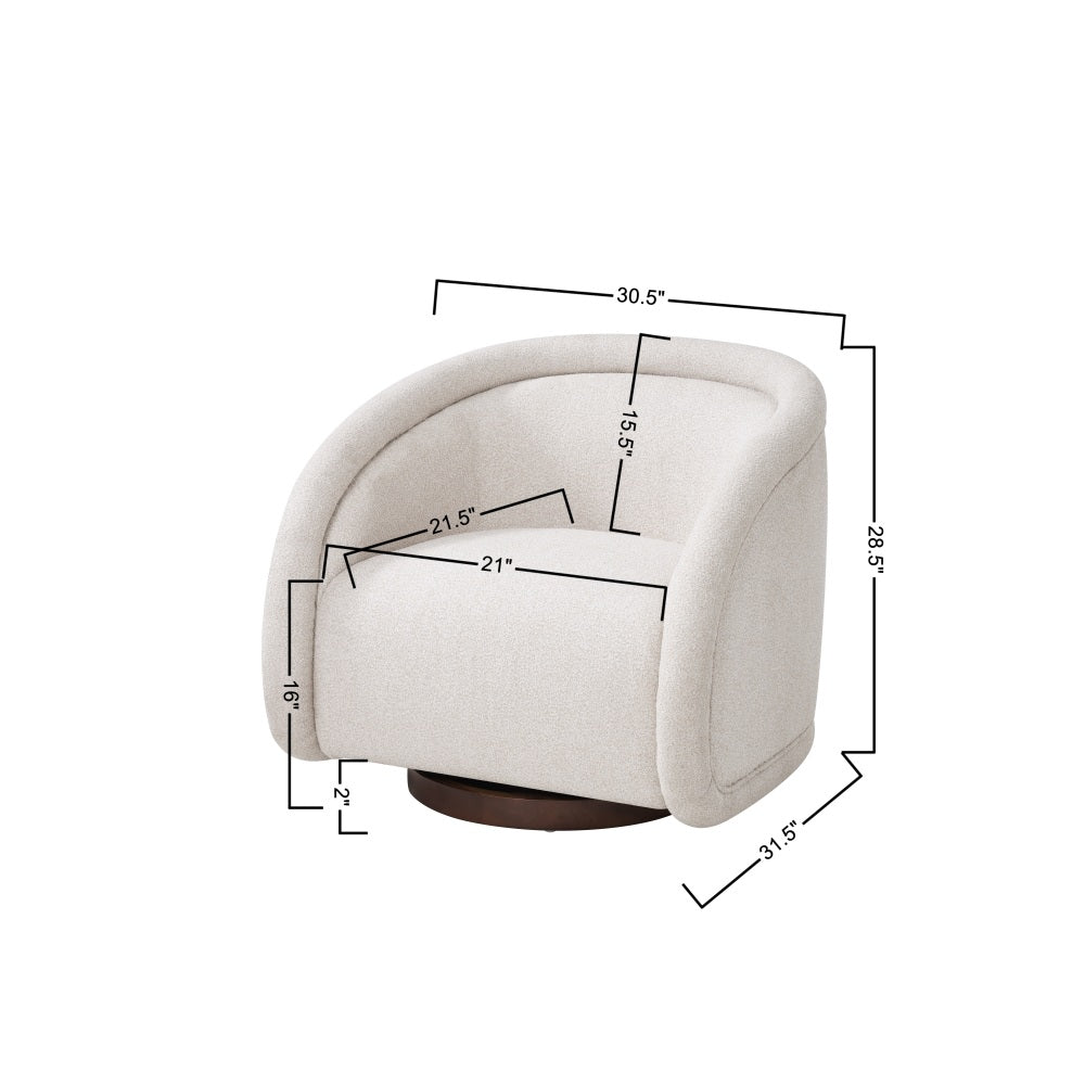 Sabbo Beige Bouclé Swivel Chair