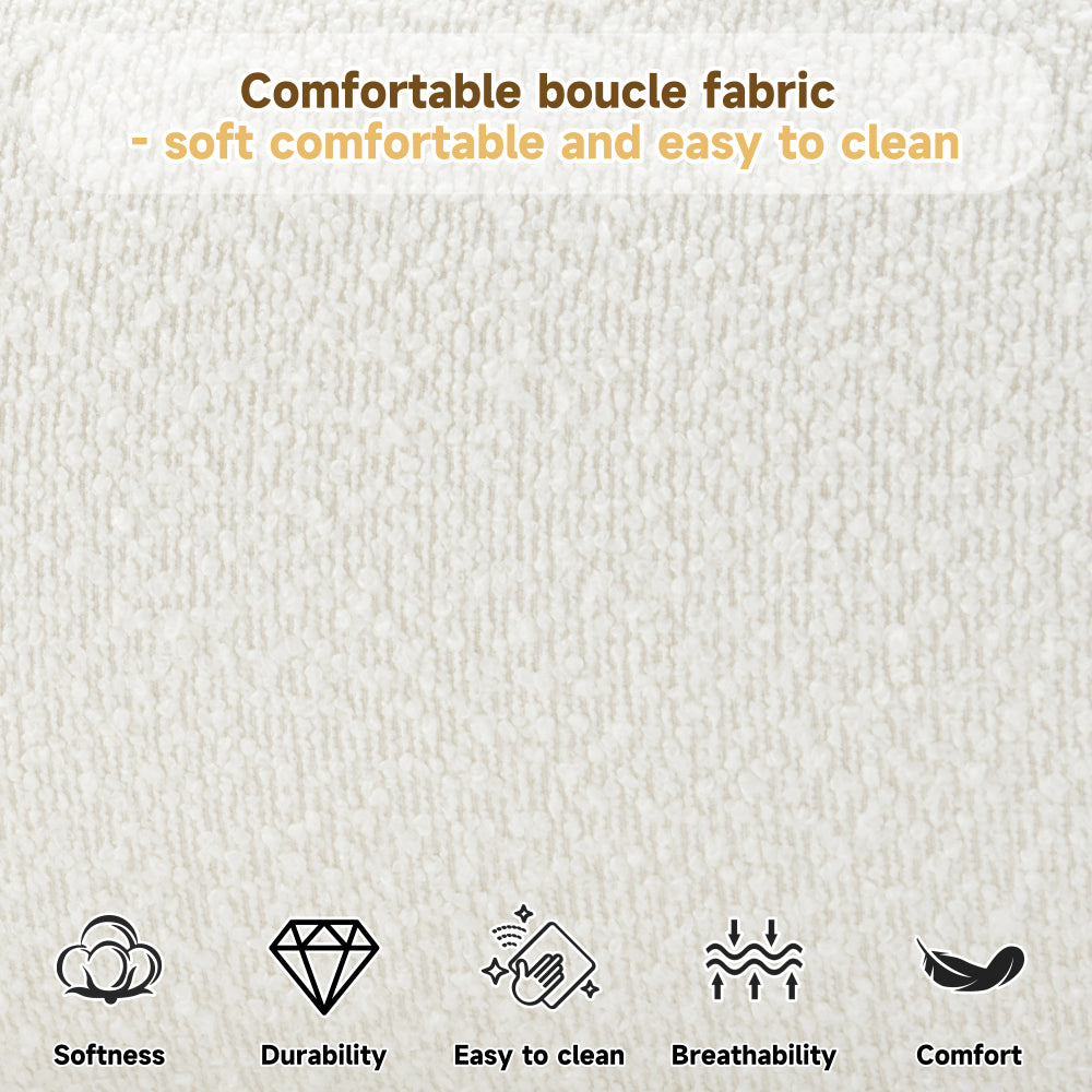 Boucle Upholstered Platform Bed
