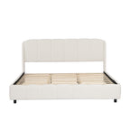 Boucle Upholstered Platform Bed