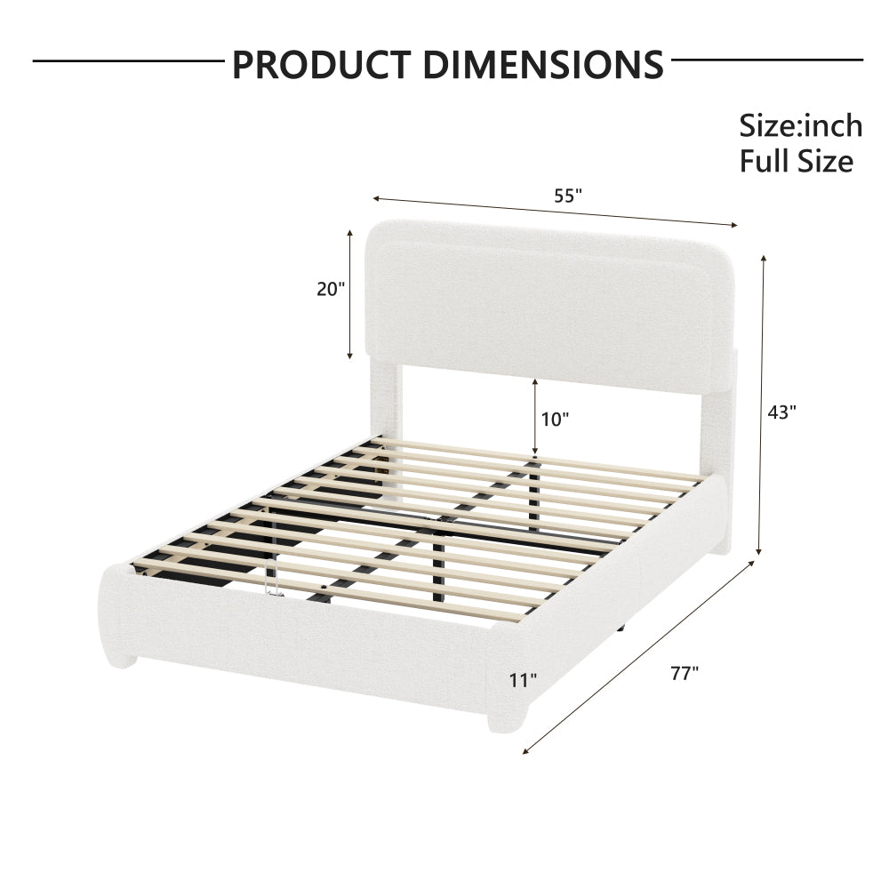 Boucle Platform Bed